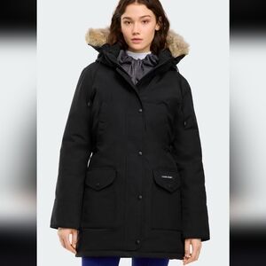 Authentic Canada Goose Womens Black Trillium Parka with Fur Hood